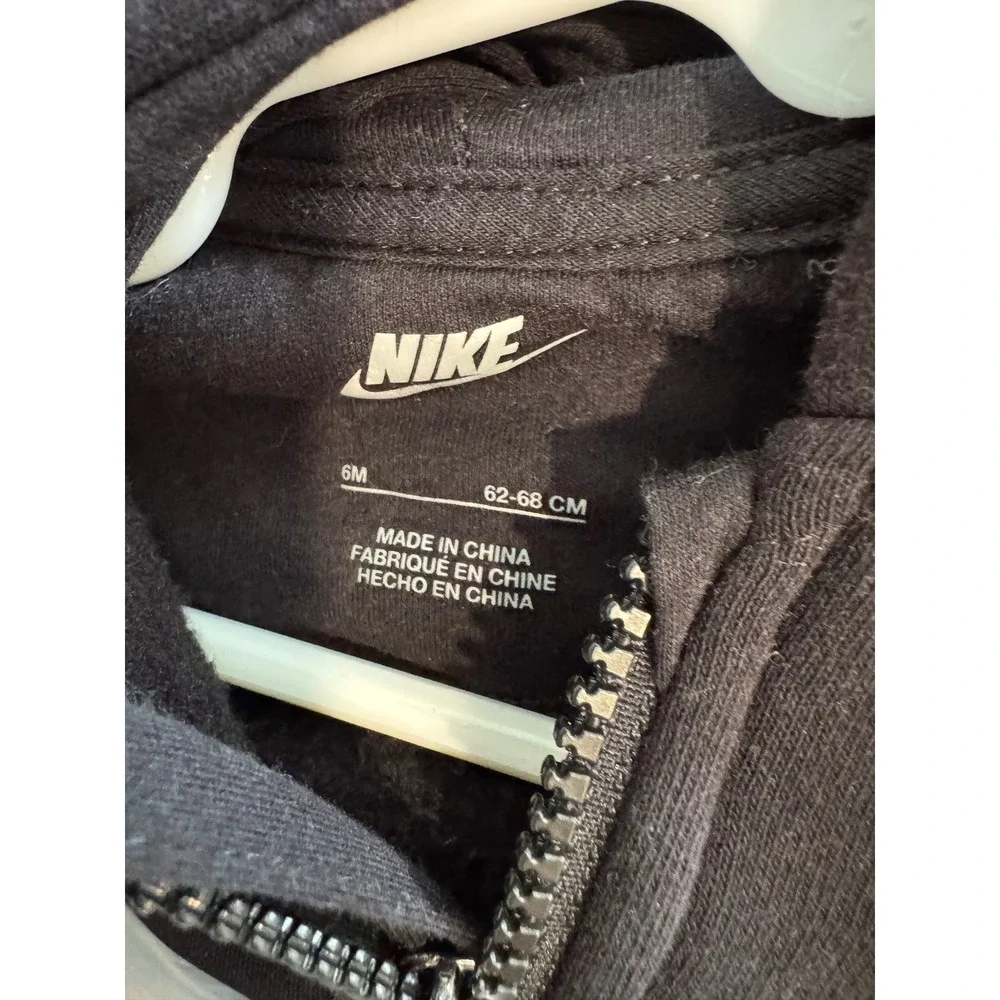 Nike Sportswear Hooded Fleece Coverall Infant‎ 6M Black Logo boys romper
